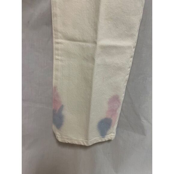 NEW Levi's 501 Jeans Womens Straight Leg White Tie Dye High Waisted Size 31x30 - Picture 9 of 14